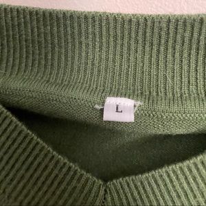 Green leopard print sweater